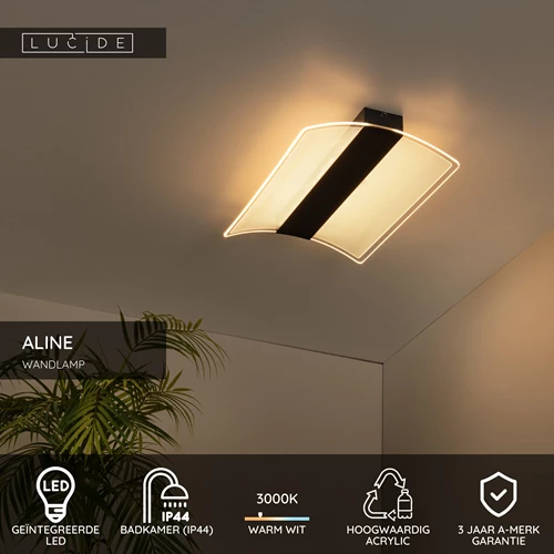 Lucide ALINE - Wandlamp Badkamer - LED - 1x12W 3000K - IP44 - Transparant - USP